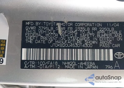 2005 Toyota Prius from USA, damaged, VIN JTDKB20U453014300